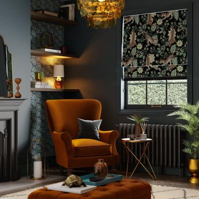 Dunelm Paradise Cheetah Green Roman Blind Green