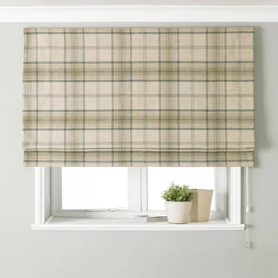 Dunelm Aviemore Natural Roman Blind Beige, Brown and Black