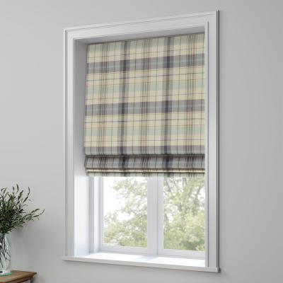 Dunelm Nevis Check Made to Measure Roman Blind Nevis Check Seafoam