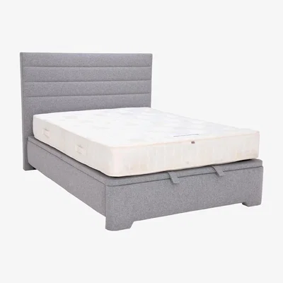 Barker and Stonehouse Petra Ottoman Storage Bed Frame, Grey Fabric | King | Barker & Stonehouse