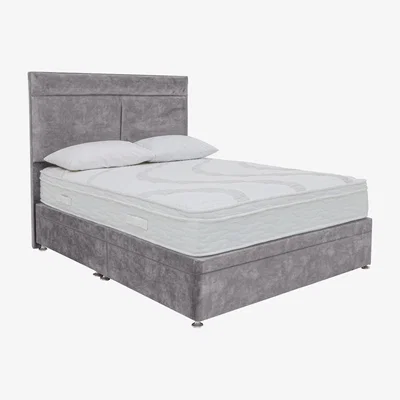 Furniture Village Sleep Story - Latex 3400 Side Ottoman Divan Set - King Size - Grey