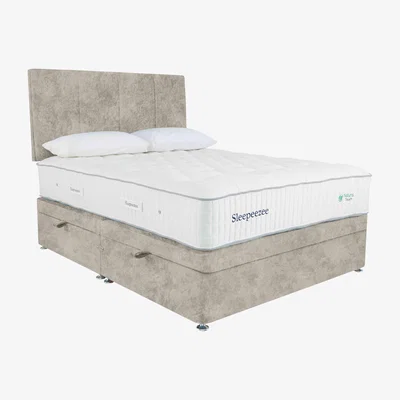 Furniture Village Sleepeezee - Natural Touch 3000 Side Ottoman Divan Set - King Size - Daytona Stone