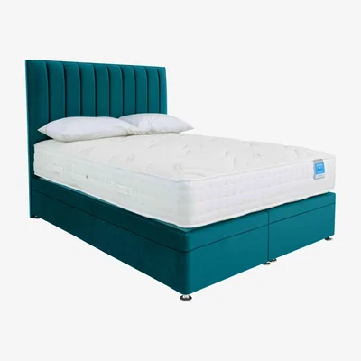 Furniture Village Sleep Story - Deluxe Firm Power Ottoman Divan Set - King Size - Plush Atlantic
