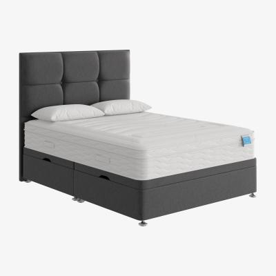 Furniture Village Sleep Story - Gel Plus Hybrid Side Ottoman Divan Set - King Size - Grey