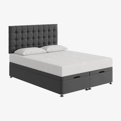 Furniture Village Sleep Story - Cool Gel 2000 End Lift Ottoman Divan Set - King Size - Grey