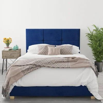 Furniture123 Farringdon Super King Size Ottoman Bed in Navy Velvet