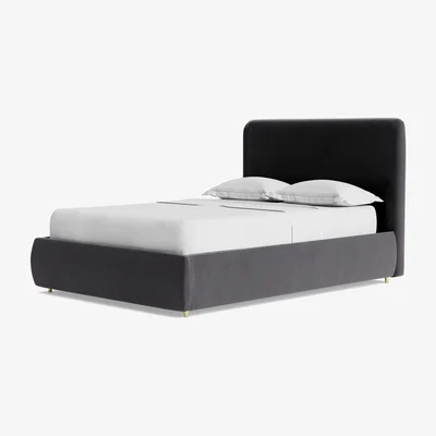 Habitat Swoon Brockham Velvet Kingsize Ottoman Bedframe-Granite Grey