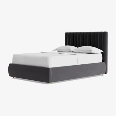 Habitat Swoon Porlock Velvet Kingsize Ottoman Bedframe- Granite Grey