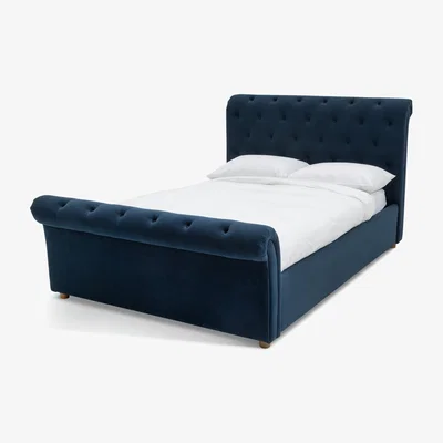 Habitat Habitat Harrogate Kingsize Velvet Ottoman Bed Frame - Navy