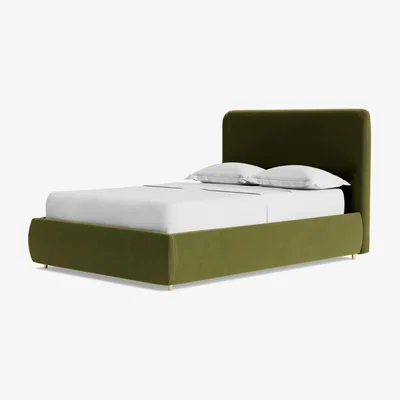 Habitat Swoon Brockham Velvet Kingsize Ottoman Bedframe - Fern Green