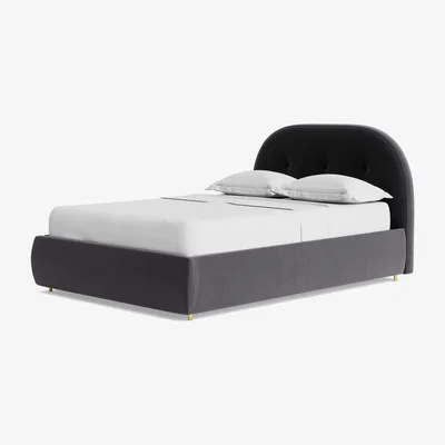 Habitat Swoon Southwark Velvet Kingsize Ottoman Bedframe - Grey