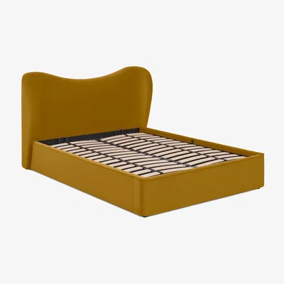 Made.com Kooper King Size Ottoman Storage Bed, Marigold Velvet