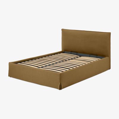 Made.com Orsa King Size Bed with Ottoman Storage, Earth Cotton & Linen mix