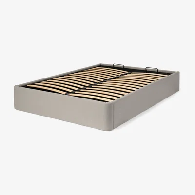Made.com Vana King Size Ottoman Storage Platform Bed, Salcombe Beige