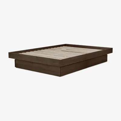 Made.com Meiko Super King Size Platform Bed with Drawer Storage, Walnut Stain Pine