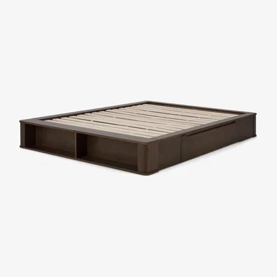 Made.com Kano King Size Platform Bed with Drawer Storage, Walnut Stain Pine