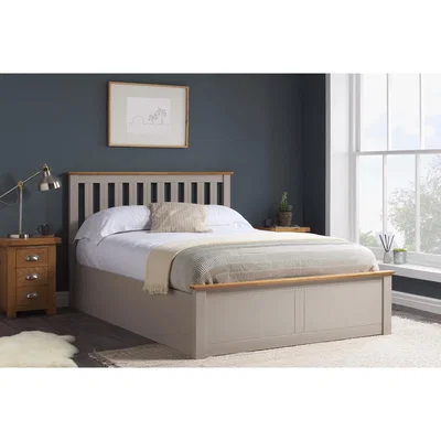 Oak&More Detroit Pearl Grey King Size Ottoman Bed