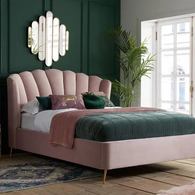 Olivia's Olivia's Lucy Fabric Ottoman Bed in Pink / Kingsize