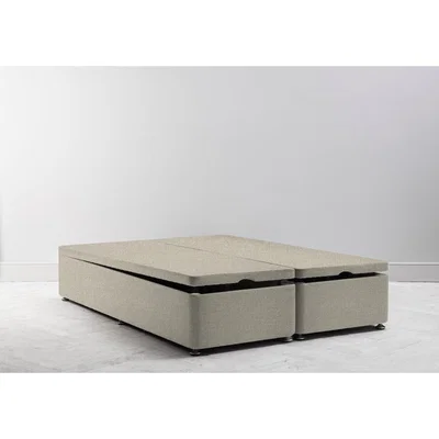 Perch and Parrow Desmond 5' King Size Storage Divan in Bone Grey