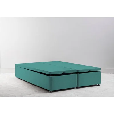 Perch and Parrow Desmond 5' King Size Storage Divan in Turkish Blue