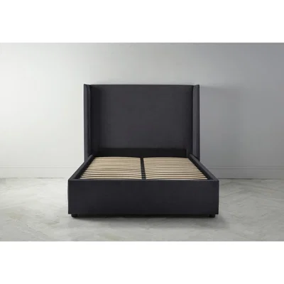 Perch and Parrow Suzie 5' King Ottoman Bed Frame in Violet Leaf