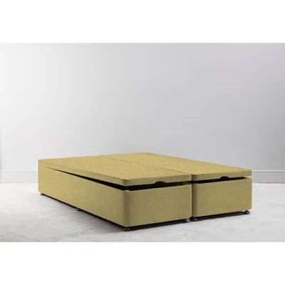 Perch and Parrow Desmond 5' King Size Storage Divan in Trombone Yellow
