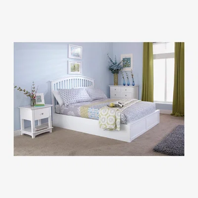 The Range Madrid Ottoman Bed Frame - White / King