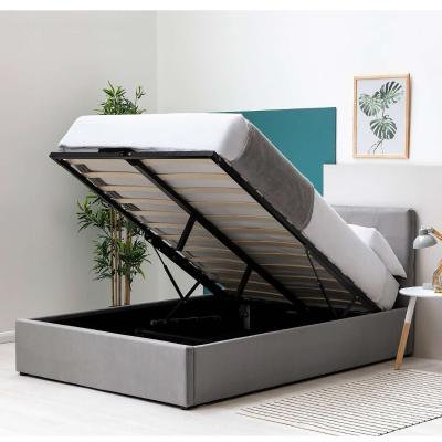 The Range Lowther Grey Velvet Ottoman Storage Bed - Grey / King