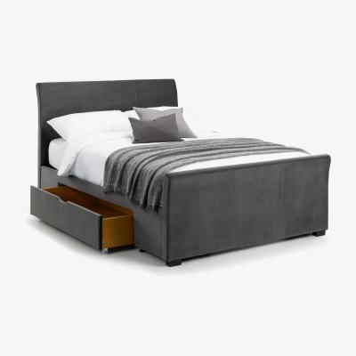 The Range Superking Capri Bed With Drawers - Dark Grey  - Dark Grey