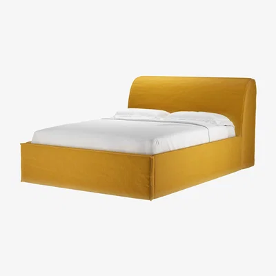 Sofa.com Charlie King Ottoman Bed in Butterscotch Cotton Matt Velvet - sofa.com