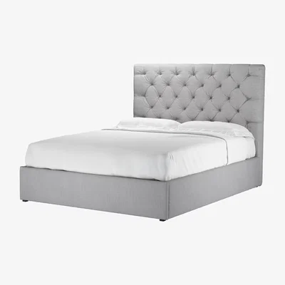 Sofa.com Rosalie 130cm King Ottoman Bed in Cobble Brushed Linen Cotton - sofa.com