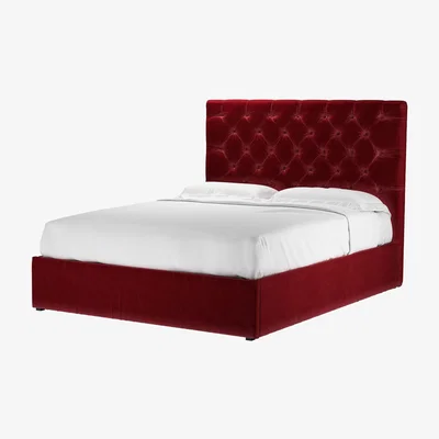 Sofa.com Rosalie 130cm King Ottoman Bed in Claret Cotton Matt Velvet - sofa.com
