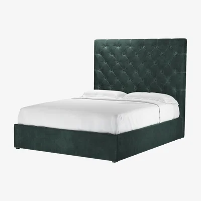 Sofa.com Rosalie 150cm King Ottoman Bed in Smokey Green Cashmere Velvet - sofa.com