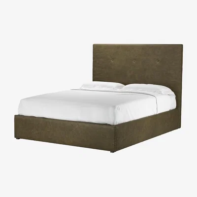 Sofa.com Avery 130cm King Ottoman Bed in Dark Moss Antique Leather - sofa.com