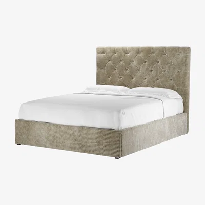 Sofa.com Rosalie 130cm King Ottoman Bed in Cappuccino Bubble Velvet - sofa.com