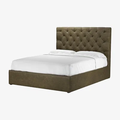 Sofa.com Rosalie 130cm King Ottoman Bed in Dark Moss Antique Leather - sofa.com