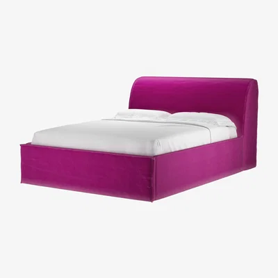 Sofa.com Charlie King Ottoman Bed in Peony Cotton Matt Velvet - sofa.com