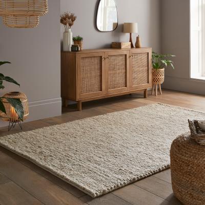 Dunelm Pebble Wool Rug Cream