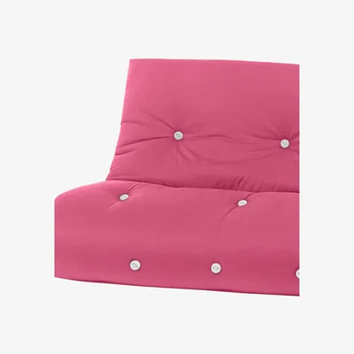 The Range 3 Seater Fibre Filled Futon Mattress - Pink / Pink