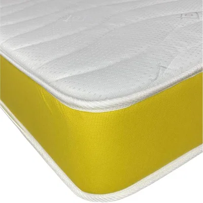 The Range Wilson Beds - Rainbow Kids Yellow Foam Free Basic 6.5" Deep Quilted Mattress - Off white and yellow / Double