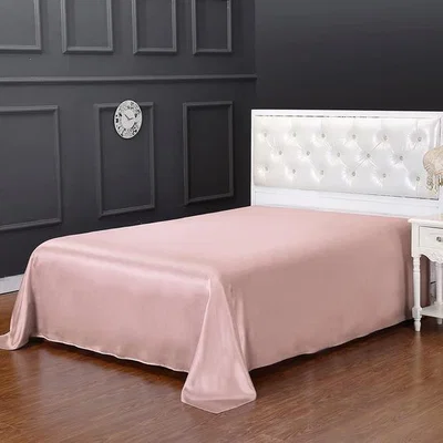 The Range Pure Silk Flat Sheet for Bed Charmeuse  - Pink