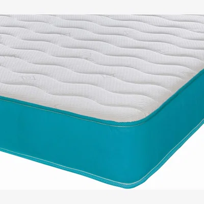 The Range Cooltouch Essentials Wave 18cm Deep Teal Border Quilted Hybrid Spring Mattress - White quilted Cooltouch material, teal blue border / Double
