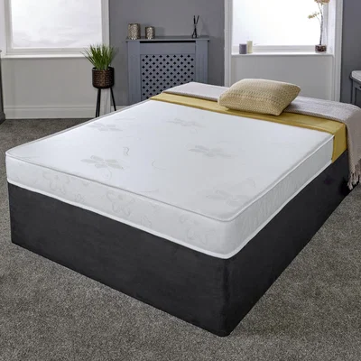 The Range The Haze Thin 10cm (4") Deep Firmer All Foam Stress Free Mattress - Off White Top, White Border / Double