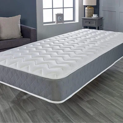 The Range Starlight Beds Zig Zag Design Grey Border Sprung Mattress - Grey / Double