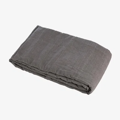 Amara Lo De Manuela - Pure Washed Linen Bedspread - 270x230cm - Lead Grey