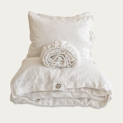 Bombinate.com White Buttoned Hardcore Linen Bedding Bundle