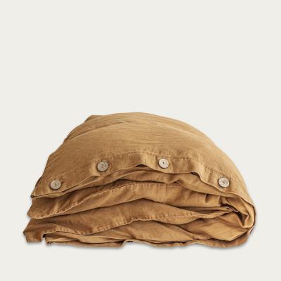 Bombinate.com Cinnamon Buttoned Linen Duvet Cover