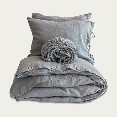 Bombinate.com Dusty Blue Buttoned Hardcore Linen Bedding Bundle