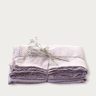 Bombinate.com Pink Lavender Washed Linen Bed Set