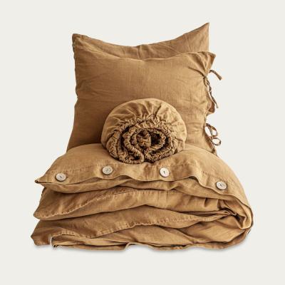 Bombinate.com Cinnamon Buttoned Hardcore Linen Bedding Bundle